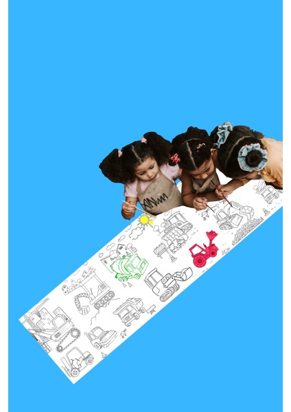 Dev Boyama Etkinlik Kağıdı Iş Makinaları Konsepti Anaokulu Kreşler Etkinlikler fırsatları
