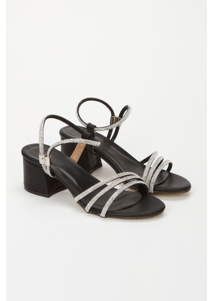 Brilliant Seri Taşlı Bilekten Bağlı Kadın Topuklu Ayakkabı modelleri