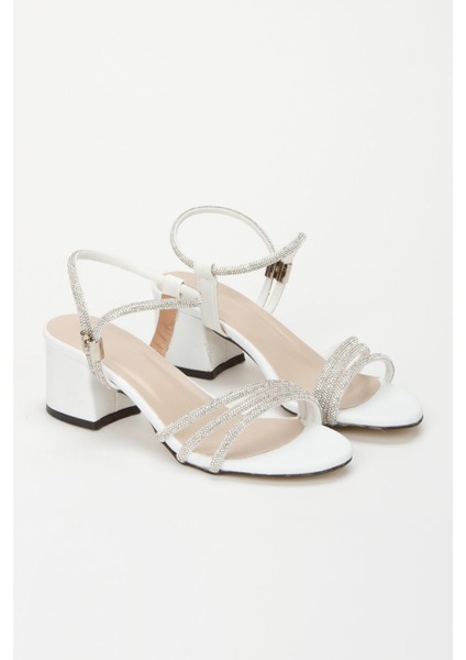 Brilliant Seri Taşlı Bilekten Bağlı Kadın Topuklu Ayakkabı modelleri