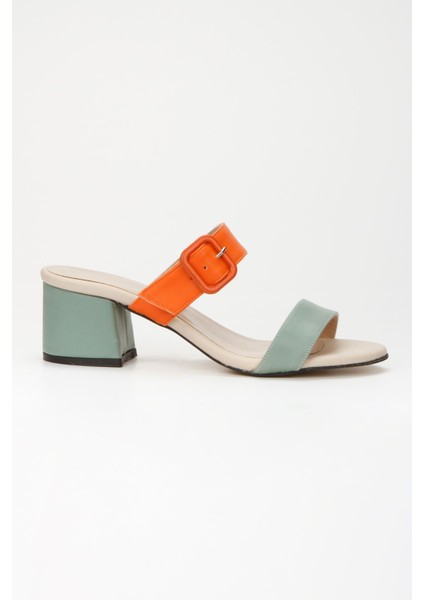 Brons Seri Günlük Kullanım Tokalı Kadın Topuklu Terlik fırsatları