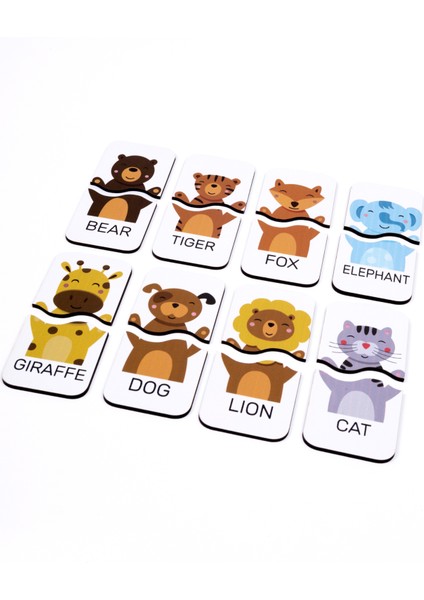 Erken Yaş Ingilizce Öğrenimi Için Şirin Hayvan Puzzle Seti