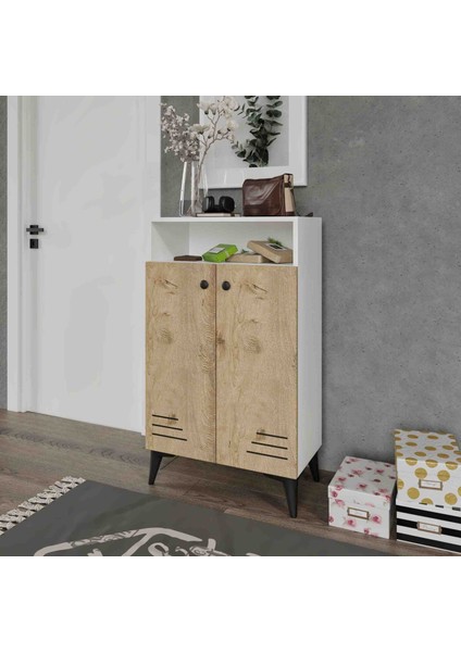 2 Kapaklı Havalandırmalı Ayarlanabilir Raflı Ayakkabılık