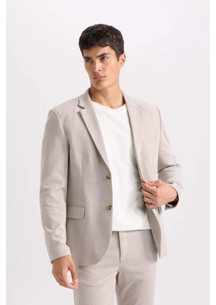 Modern Fit Astarlı Düğmeli Blazer Ceket C5990AX24AU fırsatları