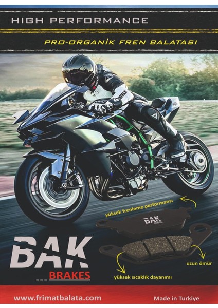 Bak Brakes Fmb-055 Suzuki Gsx-R Hayabusa R1300. Kawasaki Ninja Zx-10Rr. Ducati Panigale V4 S Ktm 690 Duke R Ön Fren Balatası Organik Kalite