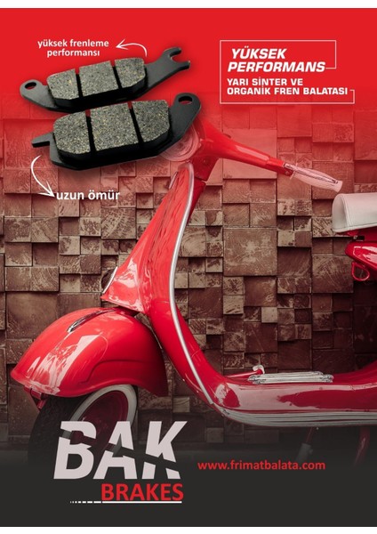 Bak Brakes Fmb-046 Rks Newlight 125. Mondial Mash 125 Ön Fren Balatası Organik Kalite