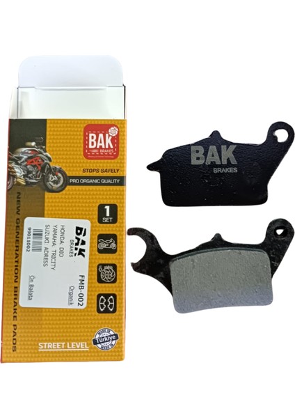 Bak Brakes Fmb-002 Honda Dio 110 Ön Fren Balatası Organik Kalite