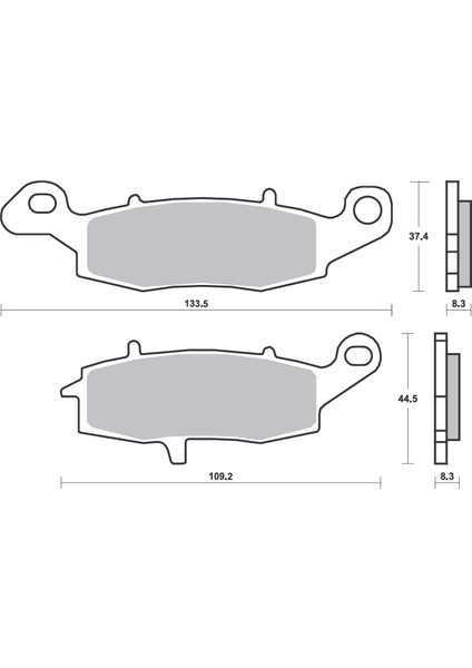 Bak Brakes Fmb-032R-S Suzuki V-Strom Dl 650, Vl 800 Volusia, Gsx 600F.Kawasakı Vn 1600. Ön Sağ Fren Balatası Yarı Sinter Kalite