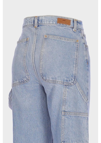 Diana Açık Mavi Yüksek Bel Kargo Cepli Patı Fermuarlı Jean Pantolon C 4517-114 fırsatları