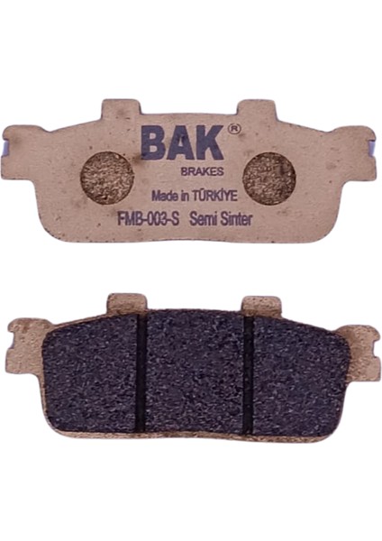 Bak Brakes Fmb-003-S Sym Joymax 250, Gts 250, Gts250İ , Joyride 200, Joyride Evo 200İ Arka Fren Balatası Yarı Sinter Kalite