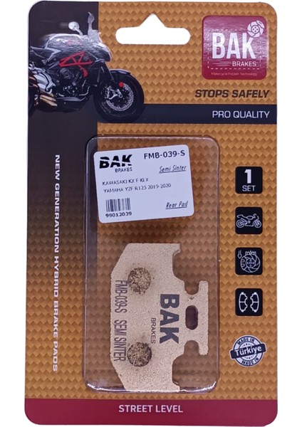 Fmb-039-S Kawasakı Kx F Klx Yamaha Yzf R125 2019-2020, Yuki Izci 250 Yarı Sinter Kalite