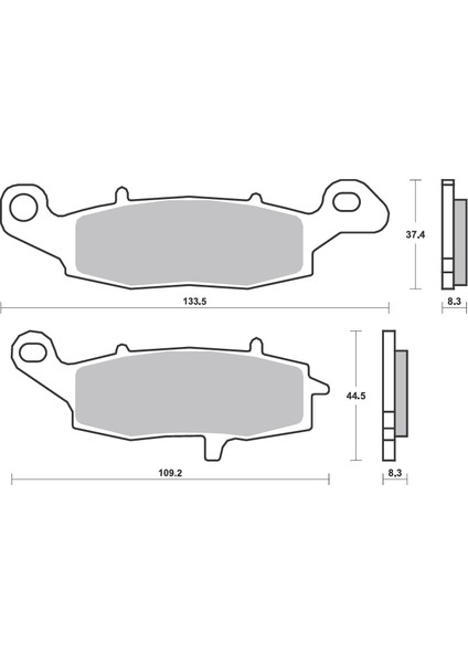 Bak Brakes Fmb-032R Suzuki V-Strom Dl 650, Vl 800 Volusia, Gsx 600F.Kawasakı Vn 1600 Ön Fren Balatası Organik Kalite