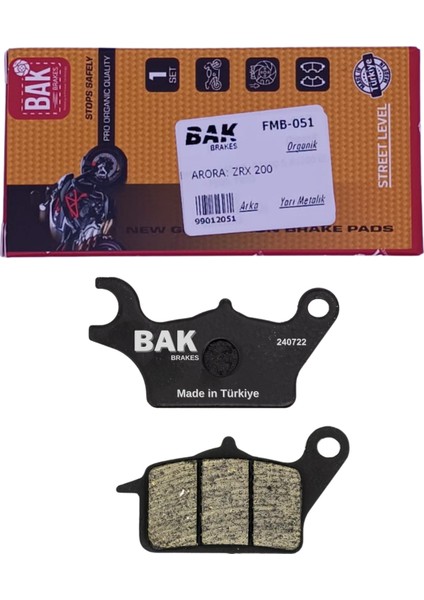 Bak Brakes Fmb-051 Arora Zxr 200 Ön Fren Balatası Organik Kalite