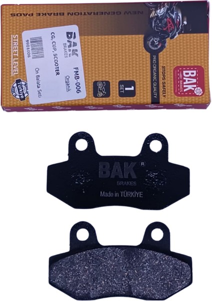 Bak Brakes Fmb-006 Honda Cb 125E, Cbf 150, Ybr 250, Cg 100,125, Cub100 Ön Fren Balatası Organik Kalite