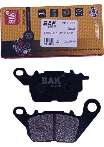 Bak Brakes Fmb-036 Yamaha Nmax 125/155 Ön Fren Balatası Organik Kalite