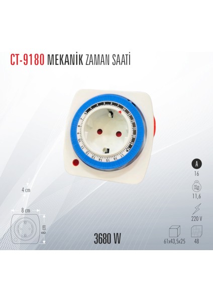 CT-9180 Mekanik Zaman Saat Priz