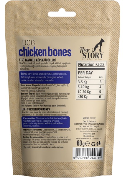 Diş Sağlığı Ağız Kokusu Mini-Dental Atıştırmalık Köpek Ödülü, 2 x Tavuk Etli Taneli Snacks