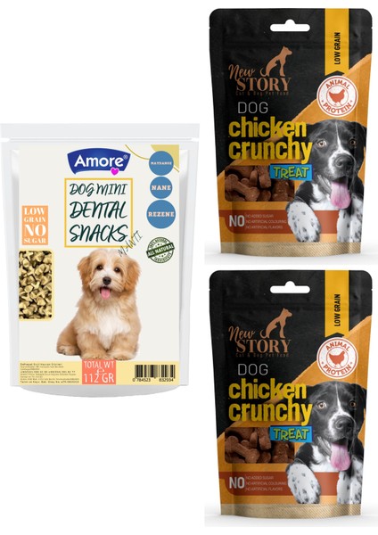 Diş Sağlığı Ağız Kokusu Mini-Dental Atıştırmalık Köpek Ödülü, 2 x Chicken-Crunchy Snack