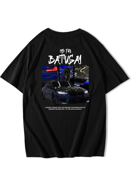 Unisex Oversize Bmw M5 Siyah T-Shirt