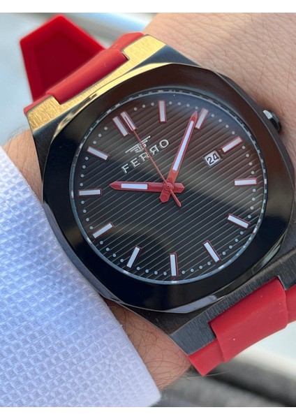 Silikon Kordon Takvimli Kadran 30 mt Suya Dayanıklı Erkek Kol Saat EFM.11340.SK fiyatları