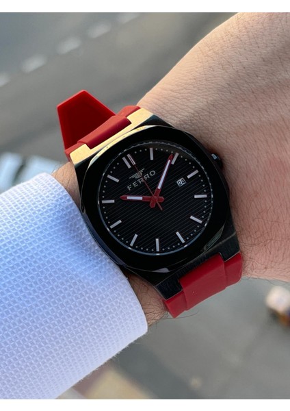 Silikon Kordon Takvimli Kadran 30 mt Suya Dayanıklı Erkek Kol Saat EFM.11340.SK modelleri