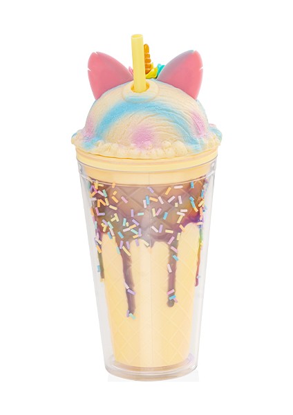 VGN041 450ML Pipetli Plastik Unicorn Bardak Krem fiyatları