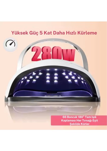 Oje Kurutma Makinası Uv Led 280 Watt 66 Led Protez Tırnak Kalıcı Oje Kurutma Makinası
