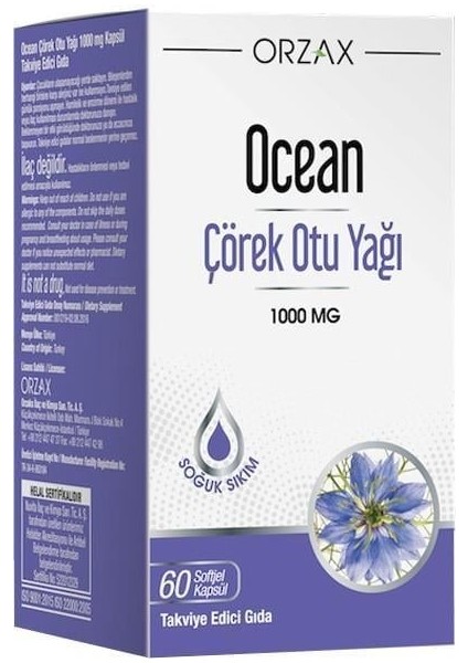 Ocean Çörek Otu Yağı 1000 Mg 60 Kapsül + 100 Ml Yüz Temizleme Jeli