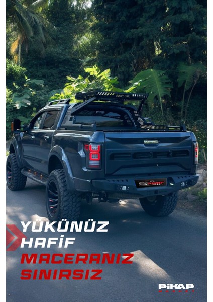 Off-Road Mitsubishi L200 Uyumlu Arka Çelik Tampon Delici Ledli Uyumlu