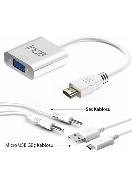 IHTV-7TB 0.15METRE Hdmı-Vga (D) Görüntü Adaptörü Beyaz Sesli 1080P modelleri