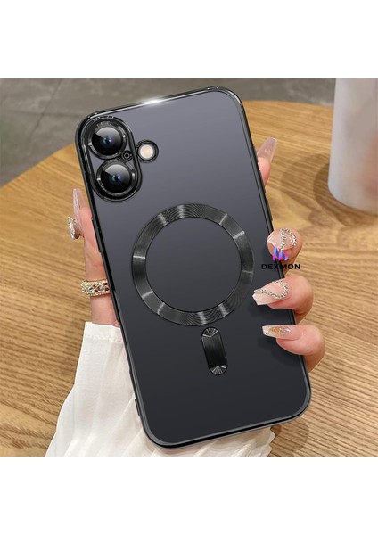 iPhone 16 Plus Kılıf Kamera Lens ve Hoparlör Toz Korumalı Magsafe Şarj Özellikli Esnek Silikon
