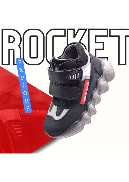 Rocket Çift Cırtlı Deri Erkek Çocuk Bot Siyah