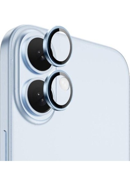 Apple iPhone ile Uyumlu 16 & iPhone 16 Plus ile Uyumlu Kamera Koruma Renkli Lens Koruyucu Temperli Cam Koruma