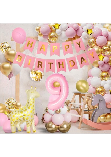Yaş Gold Folyo Balon Şeffaf Balon Seti Doğum Günü Parti Seti Kutlama Eğlence