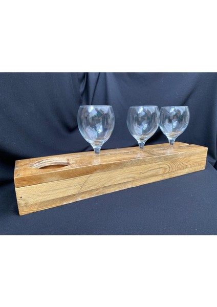 Ahşap Dekoratif Şaraplık Içki Standı Bardaklık Mini Bar