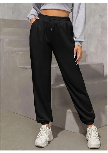 Eşofman Alt Unisex Mevsimlik Yüksek Bel Lastik Paca Jogger