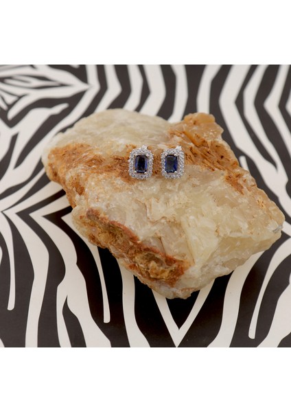 925 Ayar Gümüş Safir Baget Taşlı Pırlanta Montür Takı Seti modelleri