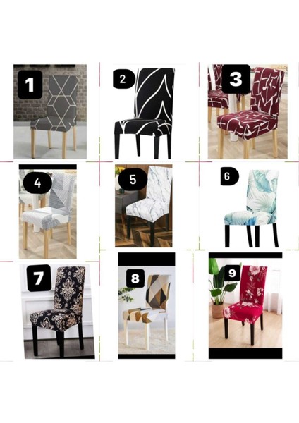 Beyaz Mermer Desenli Standart Sandalye Kılıfı 6 Adet Likralı Lastikli Kadife Kumaş fırsatları