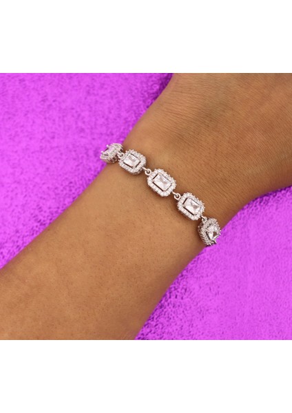 925 Ayar Gümüş Beyaz Baget Taşlı Pırlanta Montür Takı Seti indirimleri