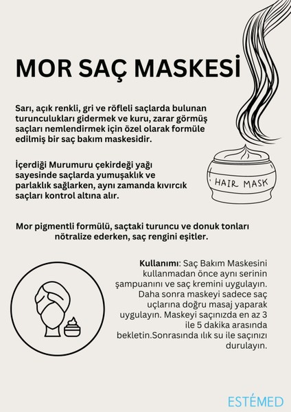 Mor Saç Maskesi & Brass Tonıng Purple Mask 250ML