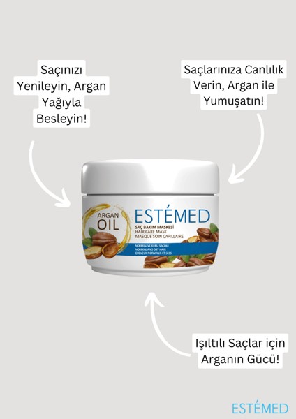 Normal & Kuru Saç Bakım Maskesi & Argan Oıl Haır Care Mask 250ML