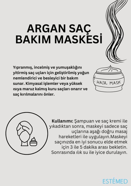 Normal & Kuru Saç Bakım Maskesi & Argan Oıl Haır Care Mask 250ML