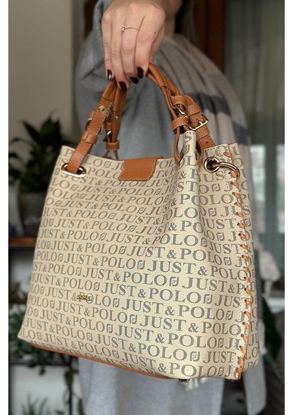 Kadın Örgülü 4 Bölmeli Omuz Çantası ve El Çantası 2180-GD