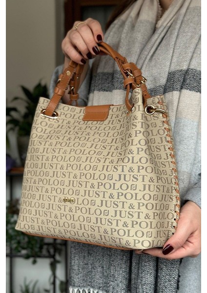 Kadın Örgülü 4 Bölmeli Omuz Çantası ve El Çantası 2180-GD fırsatları