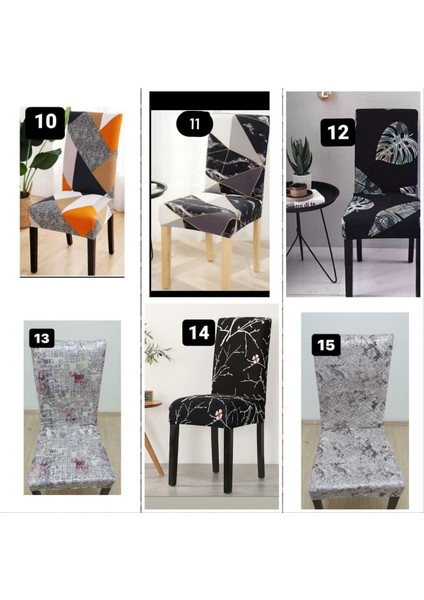 Çiçek Desenli Dijital Kadife Kumaş Standart Sandalye Kılıfı 6 Adet Örtü Kırmızı Renk modelleri