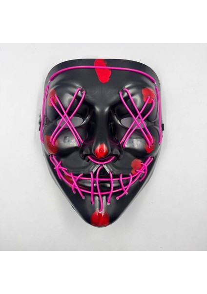 Halloween Maske Neon Mor Işıklı