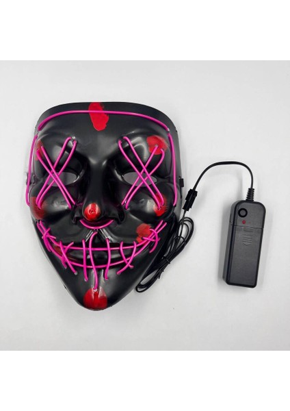 Halloween Maske Neon Mor Işıklı