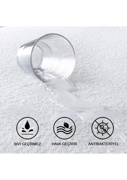 Sıvı Su Geçirmez( 100 x 200 ) Fitted Full Kenarlı Yatak Koruyucu Alezi , Yatak Koruyucu, Hasta Alezi