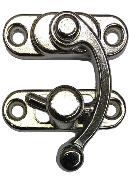 2 ADET BÜYÜK BOY YAY GÖZÜ KANCALI KİLİT NİKEL KUTU SANDIK VE KAPAK KLİPSİ 37X45 MM