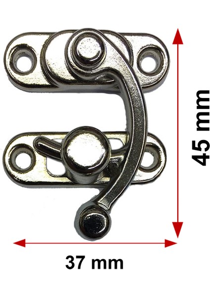2 ADET BÜYÜK BOY YAY GÖZÜ KANCALI KİLİT NİKEL KUTU SANDIK VE KAPAK KLİPSİ 37X45 MM fiyatları