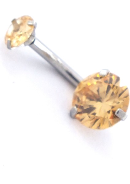 316L Çelik Küçük Turuncu Zirkon Taşlı Piercing PRC-213